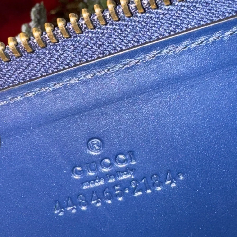 💙♥️GUCCI Calfskin Ghost Zip Around Card Case/Wallet - Picture 10 of 10